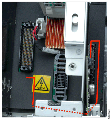 Routing of the I2C cable around the I/O voltage regulator module slot