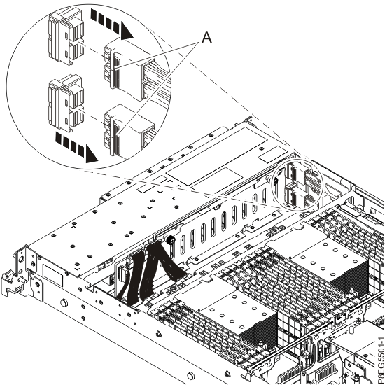 Disconnecting the front SAS cables