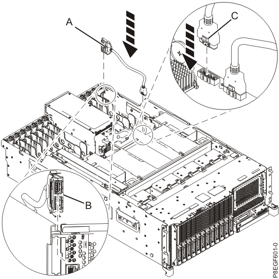 Replacing the rear USB cable