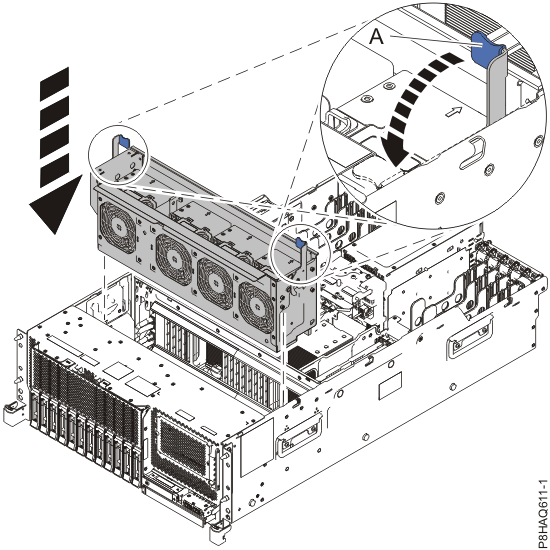 Replacing the fan cage in a rack-mounted system
